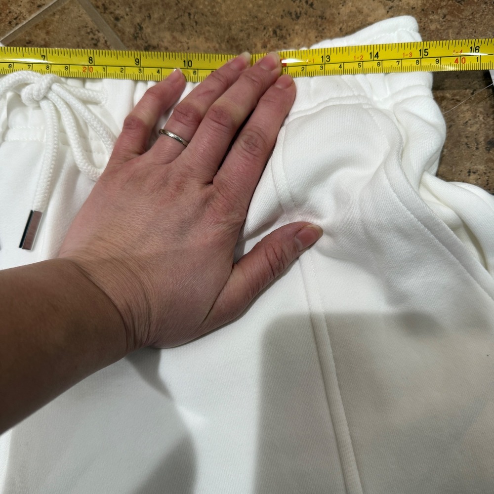 NWT Athleta Heavyweight Terry Cargo‎ Jogger Pants S Petite Ivory Off-white Cargo - Picture 5 of 11